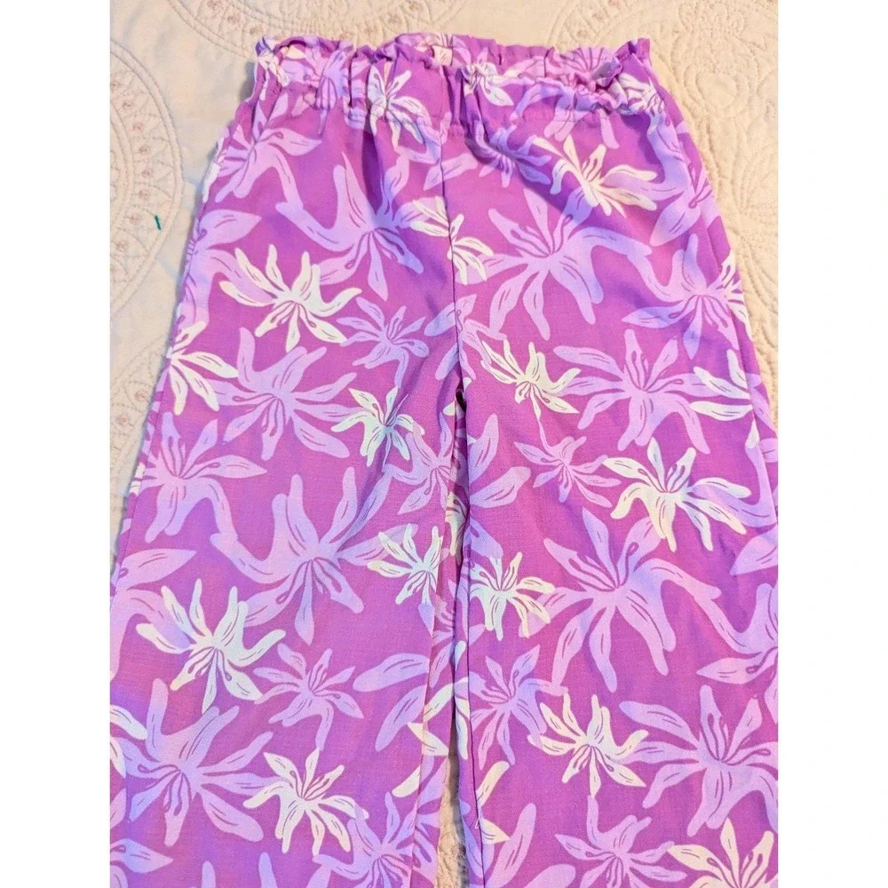 Purple floral‎ pants Little mermaid 3T